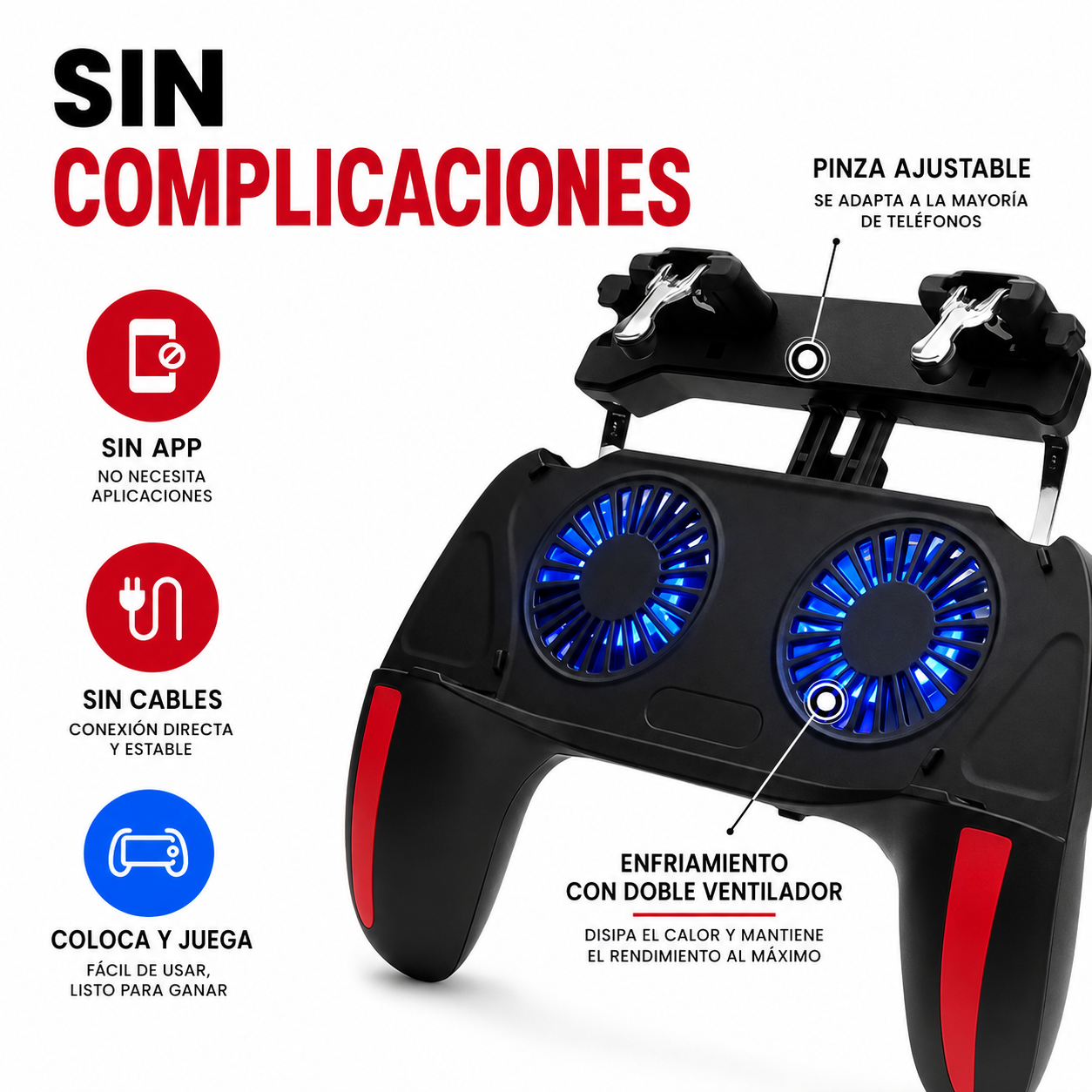 Control Gaming con Refrigeración Dual y Gatillos de Precisión